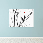 Tortelduifjes op Canvas Afdruk (Insitu (Houten vloer))