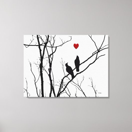 Tortelduifjes op Canvas Afdruk (Voorkant)