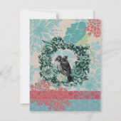 Tortelduifjes op de Kaart voor het ontvang van de  (Achterkant)