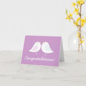 Tortelduifjes op de Lichtpaarse Gelukwensen van Kaart (Gele Bloem)