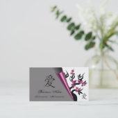 Tortelduifjes op de Sakura-boom en het Chinese lie Visitekaartje (Staand voorkant)