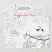 Tortelduifjes op de uitnodiging voor een toorstaar (Voorkant / Achterkant)