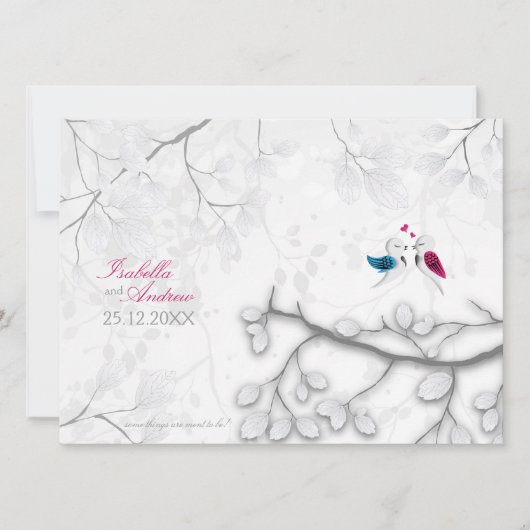 Tortelduifjes op de uitnodiging voor een toorstaar (Voorkant)