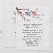 Tortelduifjes op de uitnodiging voor het huwelijk  (Voorkant / Achterkant)