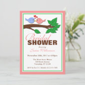 Tortelduifjes op een tak - Uitnodigingen voor brui (Staand voorkant)