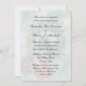 Tortelduifjes op Floral Wreath 5x7 bruiloft uitnod Kaart (Achterkant)