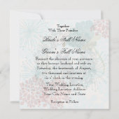 Tortelduifjes op Floral Wreath bruiloft uitnodigin Kaart (Achterkant)