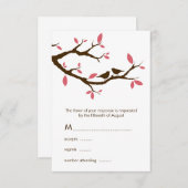 Tortelduifjes op het Boom Wedden RSVP Kaartje (Voorkant / Achterkant)