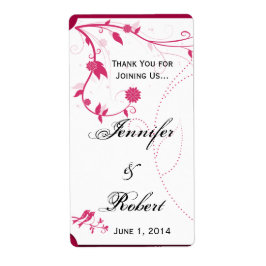 Tortelduifjes op het etiket Roze en Witte wijn