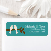 Tortelduifjes op het Etiket van het Adres van de T (Insitu)