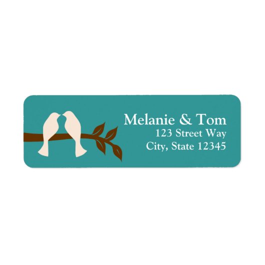 Tortelduifjes op het Etiket van het Adres van de T (Voorkant)