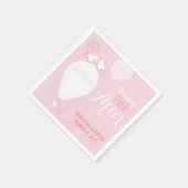 Tortelduifjes op hotline luchtballonnen roze bruil servetten (Hoek)