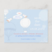 Tortelduifjes op luchtballonnen Bewaar de datum Aankondigingskaart (Voorkant)