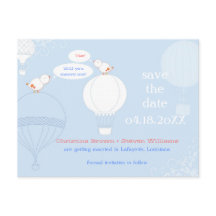 Tortelduifjes op luchtballonnen Bewaar de datum