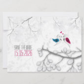 Tortelduifjes op Magical White - Wedding Save the  Save The Date (Voorkant)