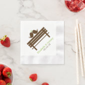 Tortelduifjes op Park Bench {groen} Servet (Insitu)