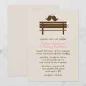 Tortelduifjes op Park Bench Wedding Kaart (Voorkant / Achterkant)