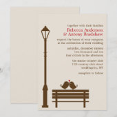 Tortelduifjes op Park Bench Wedding Kaart (Voorkant / Achterkant)