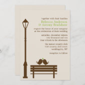 Tortelduifjes op Park Bench Wedding Kaart (Voorkant / Achterkant)