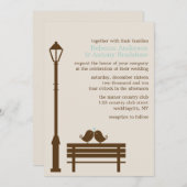 Tortelduifjes op Park Bench Wedding Kaart (Voorkant / Achterkant)