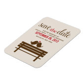 Tortelduifjes op Park Bench Wedding Magneet (Linkerzijde)