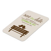 Tortelduifjes op Park Bench Wedding Magneet (Linkerzijde)