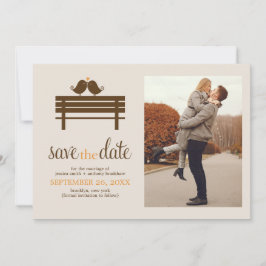 Tortelduifjes op Park Bench Wedding Save The Date