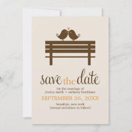Tortelduifjes op Park Bench Wedding Save The Date