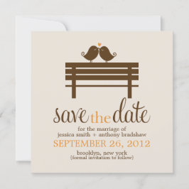 Tortelduifjes op Park Bench Wedding Save The Date