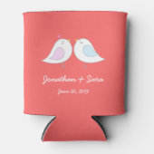 Tortelduifjes op Roze, Bruiloft Blikjeskoeler (Voorkant)