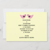 Tortelduifjes op Sakura Tree bruiloft uitnodiginge Kaart (Achterkant)