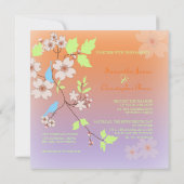 Tortelduifjes op sunset Wedding Invitations Kaart (Achterkant)