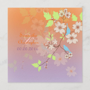 Tortelduifjes op sunset Wedding Invitations Kaart