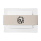 Tortelduifjes op Wreath Wedding Clay Belly Band Uitnodigingen Wikkel (Voorkant Voorbeeld)