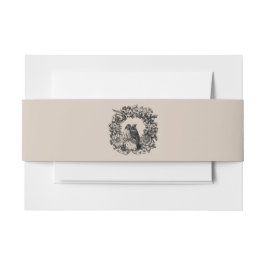 Tortelduifjes op Wreath Wedding Clay Belly Band Uitnodigingen Wikkel