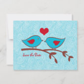 Tortelduifjes Opslaan Datum uitnodiging (Voorkant)
