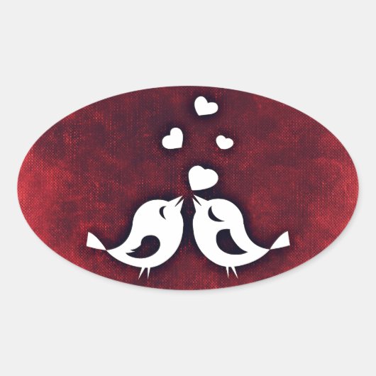 Tortelduifjes Ovale Sticker (Voorkant)