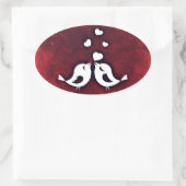 Tortelduifjes Ovale Sticker (Tas)