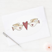 tortelduifjes ovale sticker (Envelop)