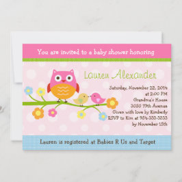 Tortelduifjes & Owl op de Uitnodiging van het Baby