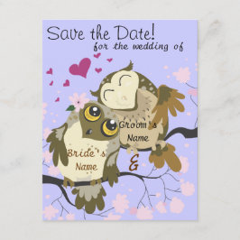 Tortelduifjes Owl Wedding Invitae Save The Date