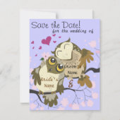 Tortelduifjes Owl Wedding Invitae Save The Date (Voorkant)