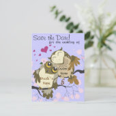 Tortelduifjes Owl Wedding Invitae Save The Date (Staand voorkant)