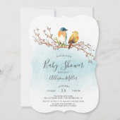 Tortelduifjes Paar Baby shower Uitnodiging (Voorkant)