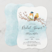 Tortelduifjes paar bruids doucheuitnodiging kaart (Voorkant / Achterkant)