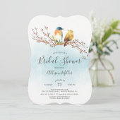 Tortelduifjes paar bruids doucheuitnodiging kaart (Staand voorkant)