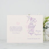 Tortelduifjes paars roze programma voor grote brui (Staand voorkant)