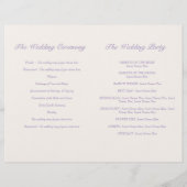 Tortelduifjes paars roze programma voor grote brui (Achterkant)