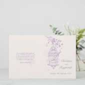 Tortelduifjes paars roze weddenschap (Staand voorkant)