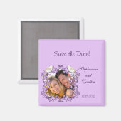 Tortelduifjes Paarse/Lavendel aankondigingsmagneet Magneet (Voorkant / Achterkant)